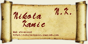 Nikola Kanić vizit kartica